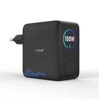 Travel charger X-ONE ChargeGo GaN with LCD 100W 2x USB C - black