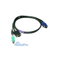 LevelOne KVM kabelis VGA- VGA, USB-A, PS / 2 3.00m Black