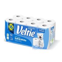 TOILET PAPER VELTIE WHITE 16ROLLS