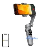 Camera Stabilizer - AOCHUAN X Gimbal 3-Axis Stabilization, Integrated Lighting, Replaceable Battery, Gray