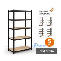 Storage shelves 180x90x40 PRO Black (5 pcs)