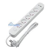 Extension Cord - DPM 5 Sockets With USB-A And USB-C, 1.5 M, White