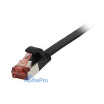Synergy21 patch cable RJ45, CAT6 250Mhz, 0.25m black, FTP(U / FTP), TPE(Superflex), flat