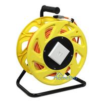 Synergy21 cable reel, CAT6A, 50m, CAT7A raw cable S-STP(S / FTP), with 1x socket / plug RJ45(CAT6A), LSZH,