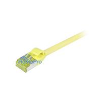 Synergy21 patch cable RJ45, CAT6A 500Mhz, 7.5m, yellow, S-STP(S / FTP), slimline round d 4.5mm, TPE / LSZH(Superflex), A