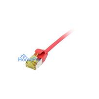 Synergy21 patch cable RJ45, CAT6A 500Mhz, 0.15m, red, U / FTP, slimline round d 3.8mm, TPE / LSZH (Superflex), AWG32, wi