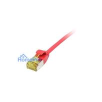 Synergy21 patch cable RJ45, CAT6A 500Mhz, 5m, red, U / FTP, slimline round d 3.8mm, TPE / LSZH (Superflex), AWG32, with
