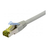 Synergy21 RJ45 patch cable, CAT6A 500MHz, 10m, grey, S/FTP, slimline round d 4.5mm, TPE/LSZH (Superflex), AWG28, with CA