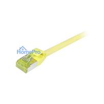 Synergy21 patch cable RJ45, CAT6A 500Mhz, 15m, yellow, S-STP(S / FTP), slimline round d 4.5mm, TPE / LSZH(Superflex), AW
