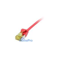 Synergy21 patch cable RJ45, CAT6A 500Mhz, 0.25m, red, U / FTP, slimline round d 3.8mm, TPE / LSZH (Superflex), AWG32, wi