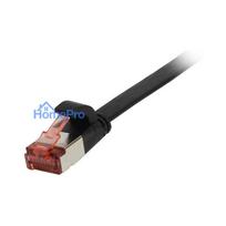 Synergy21 patch cable RJ45, CAT6 250Mhz, 10m black, FTP(U / FTP), TPE(Superflex), flat,