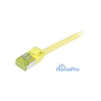 Synergy21 patch cable RJ45, CAT6A 500Mhz, 1.0m, yellow, S-STP(S / FTP), slimline round d 4.5mm, TPE / LSZH(Superflex), A