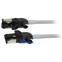Synergy21 RJ45 patch cable, CAT6A 500MHz, 0.5m, grey, S/FTP, slimline round d 4.5mm, TPE/LSZH (Superflex), AWG28, with C