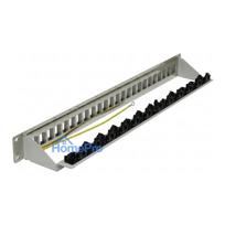 Synergy21 Keystone, module carrier, 19" patch panel for 24xTP modules, 1U (94mm deep), light grey, V4 with cable clamp