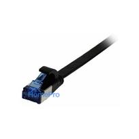Synergy21 patch cable RJ45, CAT6A 500Mhz, 1.0m, black, U / FTP, flat, TPE (Superflex), AWG32,