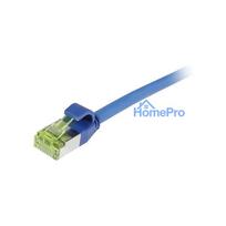 Synergy21 patch cable RJ45, CAT6A 500Mhz, 0.5m, blue, S-STP(S / FTP), slimline round d 4.5mm, TPE / LSZH(Superflex), AWG