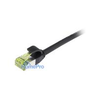 Synergy21 patch cable RJ45, CAT6A 500Mhz, 0.5m, black, S-STP(S / FTP), slimline round d 4.5mm, TPE / LSZH(Superflex), AW