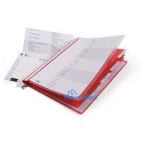 Staff binder with hanging rail A4 5 compartments red