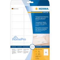 HERMA Label transparent A4 63.5x38.1 mm glossy film 525 pcs.