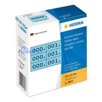 HERMA Nummernetik. 3fach selbstkl. 10x22 mm blau / schwarz