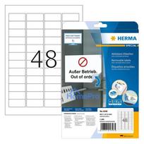HERMA Etiketten A4 weiß 45,7x21,2 mm ablösb. Papier 1200 St.