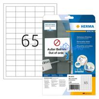 HERMA Etiketten A4 weiß 38,1x21,2 mm ablösb. Papier 1625 St.