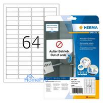 HERMA Index tab labels 4201 white 45.7 x 16.9 mm