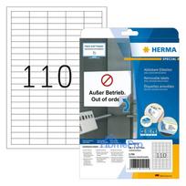 HERMA Etiketten A4 weiß 38,1x12,7 mm ablösb. Papier 2750 St.