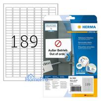 HERMA Labels A4 white 25.4x10 mm removable paper 4725 pcs.