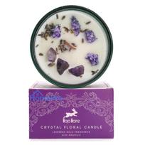 Home Fragrances - Hop Hare Crystal Floral Candle Lavender 22h Dark Green