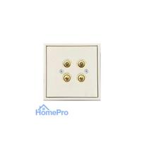 Speaker connection socket LIREGUS MODERN, 2-gang, beige