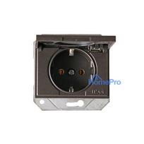 SOCKET FLUSH NO FRAME IP44 BLACK XP