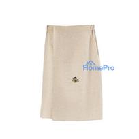 Embroidered sauna apron 75x145cm, brownish waffled