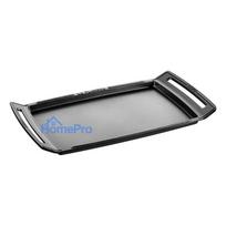 Plancha suitable for induction cooking, cast iron, black, 38 cm