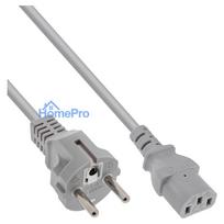 INLINE Power cord, Schuko plug, straight to IEC connector, grey, 5m