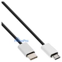 INLINE USB 2.0 Kabel Typ C Stecker an Micro-B Stecker schwarz, Alu flexibel 0,5m