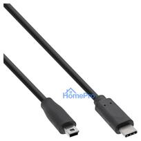 INLINE USB 2.0 Kabel Typ C an Mini-B 5pol. Stecker Stecker schwarz 2m