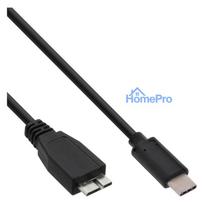 INLINE USB 3.1 Kabel Typ C an Micro-B Stecker Stecker schwarz 0,5m