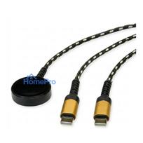ROLINE USB Split Charging Cable, up to 60W + Charging Pad (up to 15W), for Apple devices, Type C - C, black / gold, 1.2