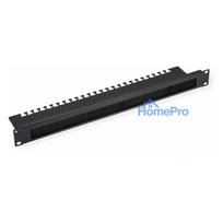 VALUE 19-inch cable gland, 1U, with brush seal cable support plate, black
