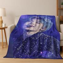 3D JIMIN Solo KPOP Dainininko Flanelinis pledas, Šiltas ir jaukus minkštas pledas namams Miegamajam Lovai Sofai Iškylai Biurui Dangalas Dovana 75x90cm