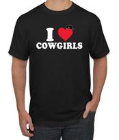 I Heart Cowgirls Classic Funny Heart Cowboy Hat Men's T- Shirt L black