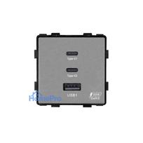 Greito krovimo rozetė Feelspot su USB+C+C jungtimis, 65W, pilka