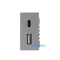 1 / 2 greito krovimo lizdas Feelspot USB+C, be rėmelio, pilkas, 20W