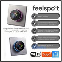 Programuojamas termostatas Feelspot WTH08.16G WiFi, pilkas, Tuya, Smart Life