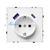 Kištukinis lizdas su USB A+C jungtimis Feelspot FSKL1A1CW, 20W, baltas