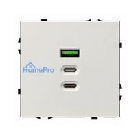 Greito krovimo USB rozetė su A+C+C jungtimis Feelspot FSACC65W, 65 W, balta