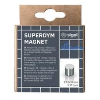 Neodīma cilindriskais magnēts Sigel BA700 sudraba 10mm, 5 gab.