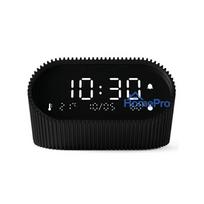 LEXON Ray Alarm Clock with Indoor Thermometer & Hygrometer Black