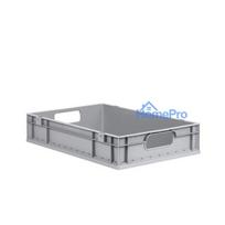 allit ProfiPlus EuroEco O612 pelēka Euro kaste 600x400x120 mm, 24 L, PP, atvērti rokturi, sakraujama 456809